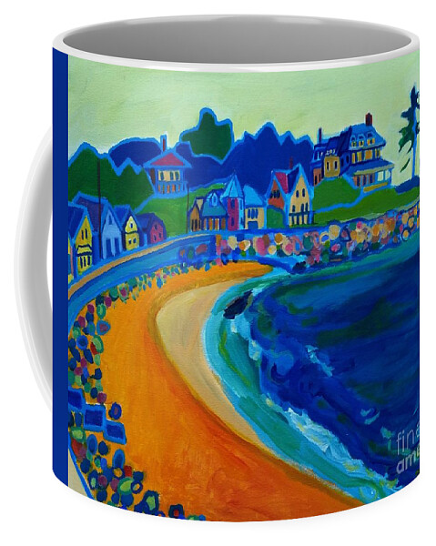 Beach Coffee Mug featuring the painting Cliff House near Hampton Beach NH by Debra Bretton Robinson