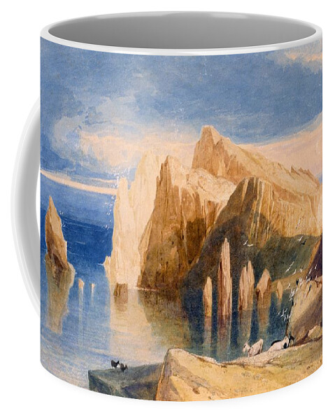 Landscape Coffee Mug featuring the painting Cliffs On The North East Side Of Point by John Sell Cotman