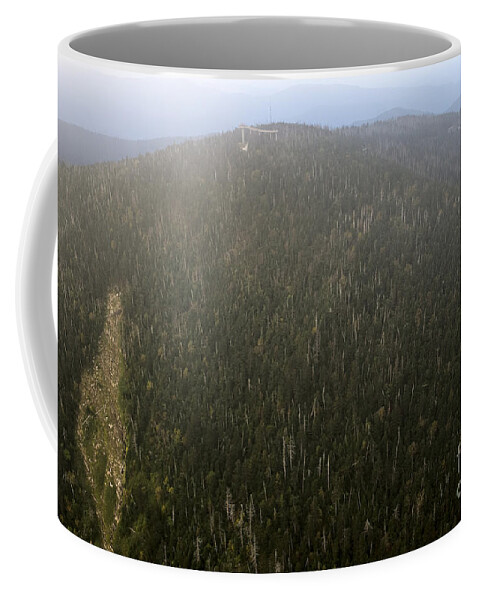 Clingmans Dome Coffee Mug featuring the photograph Clingmans Dome Observation Tower in the Great Smoky Mountains by David Oppenheimer