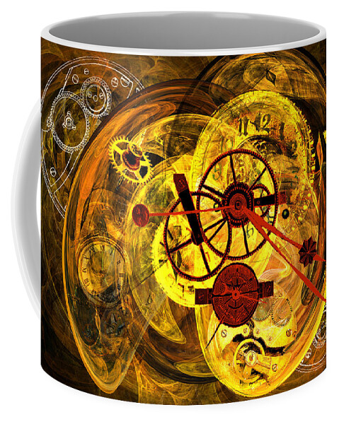 Clock Coffee Mug featuring the digital art Clocks by Lisa Yount