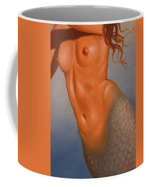 Seahorse Coffee Mug featuring the painting Close quarters by John Silver