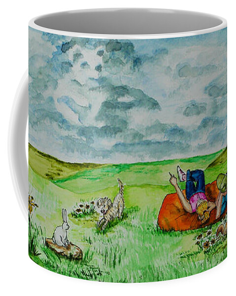 Clouds Coffee Mug featuring the painting Cloud Shapes by Janis Lee Colon