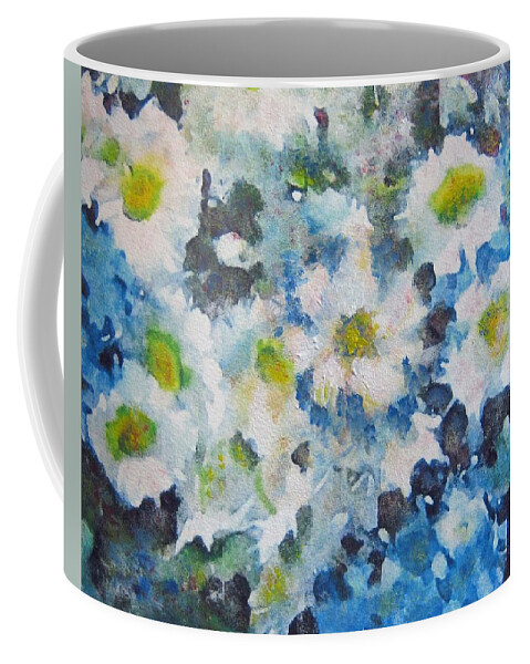 Daisies Coffee Mug featuring the painting Cluster of Daisies by Richard James Digance