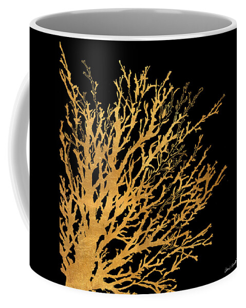 Coastal Coffee Mug featuring the painting Coastal Coral On Black II by Lanie Loreth