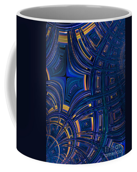 Cobolt Blue Abstract Coffee Mug featuring the digital art Cobolt plates by John Edwards