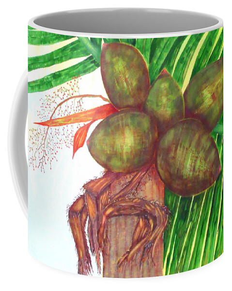 Painting Coffee Mug featuring the painting Coconuts At Kahlua Beach Club by Ashley Goforth