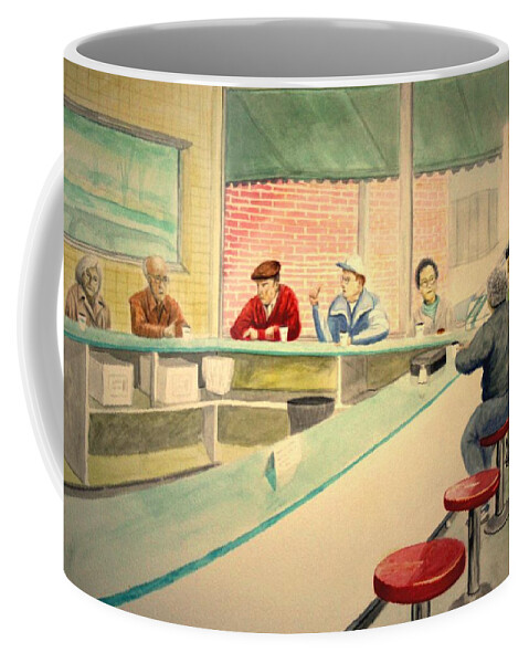 Donuts Coffee Mug featuring the painting Coffee and Doughnuts by Stacy C Bottoms