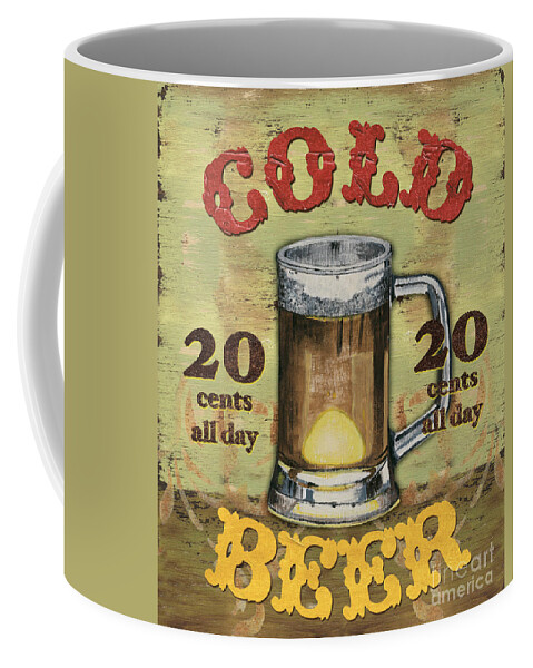 Food Coffee Mug featuring the painting Cold Beer by Debbie DeWitt