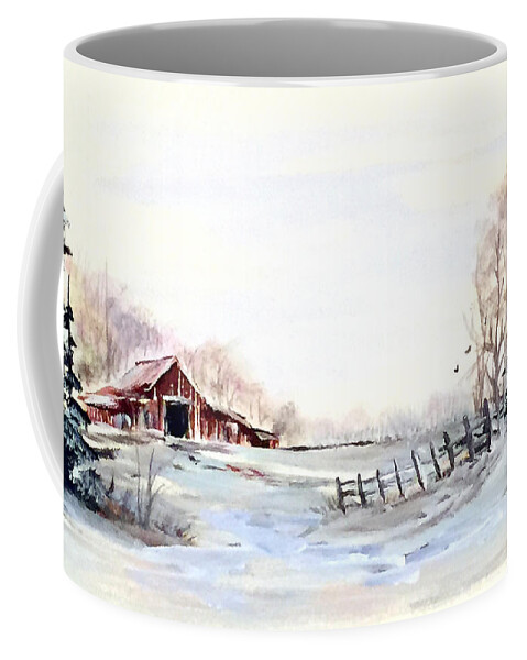 Winter Landscape Painting Coffee Mug featuring the painting Cold Winter by Dorothy Maier