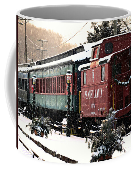 Colebrookdale Railroad Coffee Mug featuring the photograph Colebrookdale Railroad in Winter by Dark Whimsy