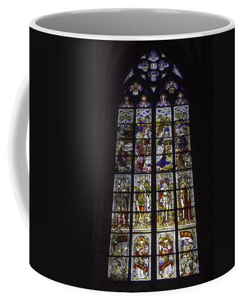 Cologne Cathedral Coffee Mug featuring the photograph Cologne Cathedral Stained Glass Window of the Nativity by Teresa Mucha