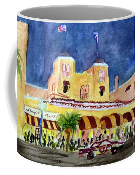 Architecture Coffee Mug featuring the painting Colony Hotel in Delray Beach by Donna Walsh