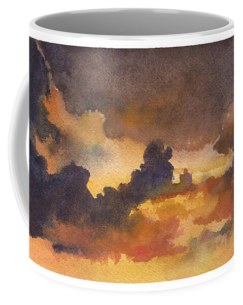 Clouds Painting Coffee Mug featuring the painting Colorado Clouds in Orange Sky by Anne Gifford