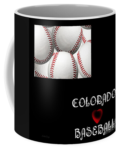 Andee Design Coffee Mug featuring the digital art Colorado Loves Baseball by Andee Design