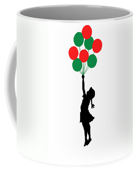 Colored Coffee Mug featuring the photograph Colored Balloons Girl by Munir Alawi