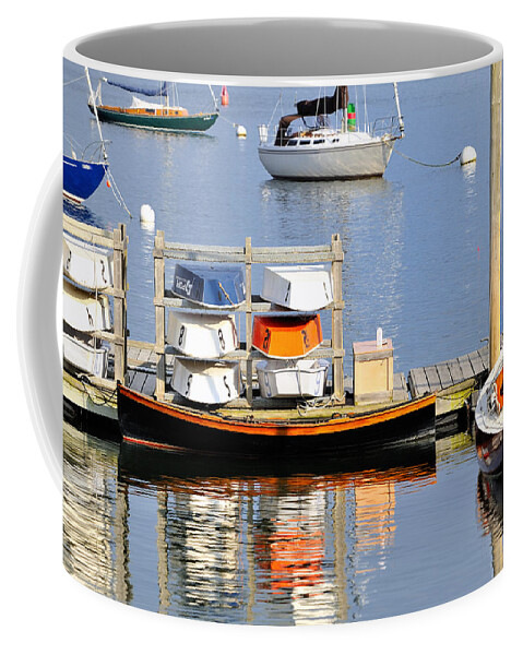 Maine Coffee Mug featuring the photograph Colorful boats Rockland Maine by Marianne Campolongo