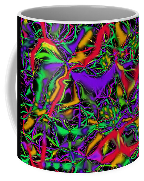Colorful Connections Coffee Mug featuring the mixed media Colorful Connections by Carl Hunter