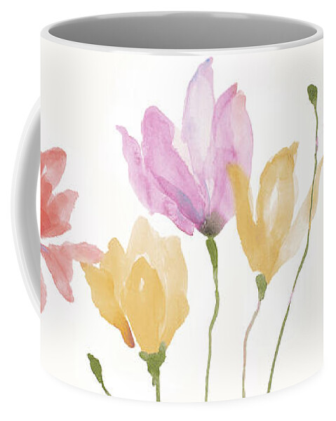 Colorful Coffee Mug featuring the painting Colorful Floral Sway Panel by Lanie Loreth