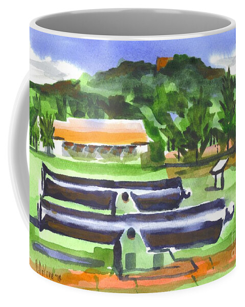 Colorful Green Fort Davidson Coffee Mug featuring the painting Colorful Green Fort Davidson by Kip DeVore