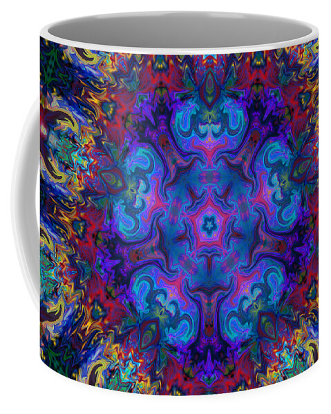 Mandalas Coffee Mug featuring the digital art Colorful Mandala Art by Peggy Collins