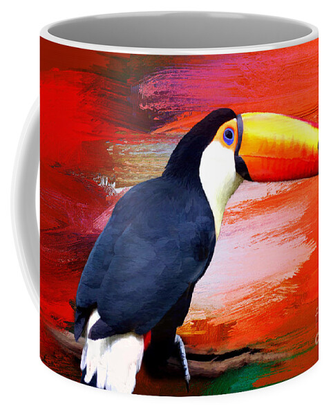 Toucan Coffee Mug featuring the digital art Colorful Toucan by Jayne Carney