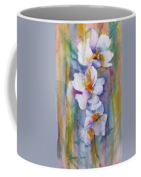 Watercolor Flowers Coffee Mug featuring the painting Colorful Whites by Debbie Lewis