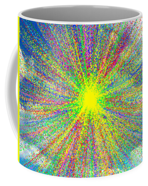 Yellow Coffee Mug featuring the painting Colors in the Sky by Bruce Nutting
