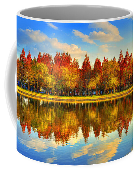 Fall Coffee Mug featuring the photograph Colors of Reflection by Midori Chan