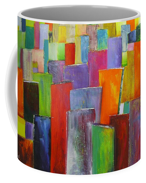 Colour Coffee Mug featuring the painting Colour Block 3 Painting by Chris Hobel