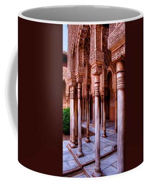 Alhambra Coffee Mug featuring the photograph Columns of the Court of the Lions - Painting by Weston Westmoreland
