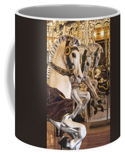 Carousel Horses Coffee Mug featuring the photograph Composed by Jani Freimann