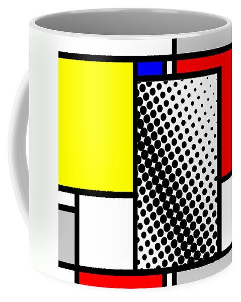 Mondrian Coffee Mug featuring the mixed media Composition 116 by Dominic Piperata