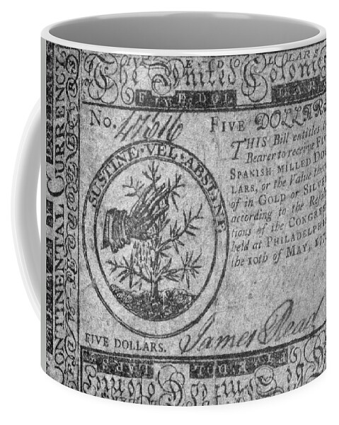 1775 Coffee Mug featuring the photograph Continental Currency, 1775 by Granger