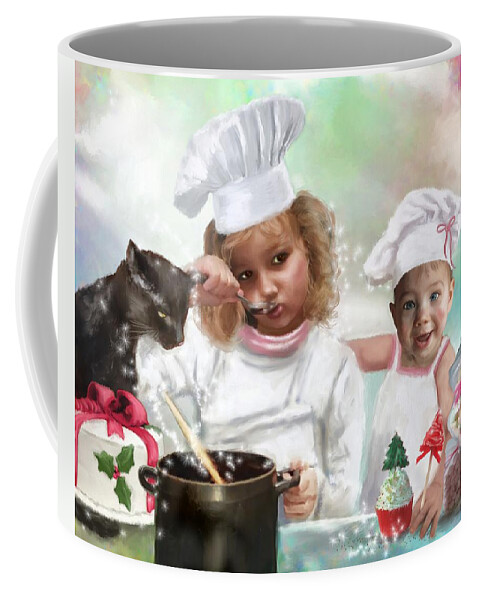 Childrens Paintings Coffee Mug featuring the painting Cookin Up a Little Christmas Magic by Colleen Taylor