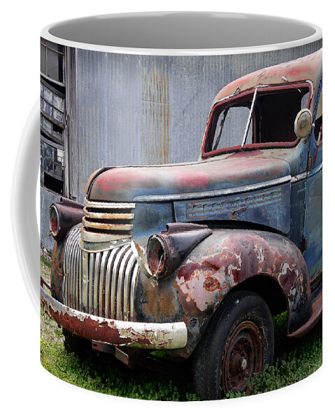 Made In America Coffee Mug featuring the photograph Cool Blue Chevy by Steven Bateson