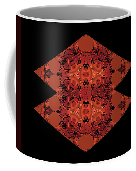 Black And Copper Coffee Mug featuring the digital art Copper Double Diamond Abstract by Judi Suni Hall
