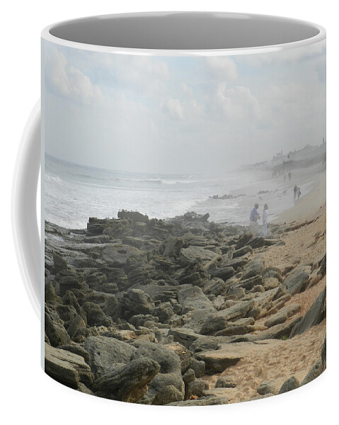Seashore Coffee Mug featuring the photograph Coquina Rocks by Deborah Ferree
