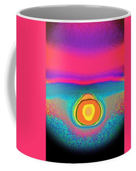 The Sun Coffee Mug featuring the painting Corona by Priscilla Batzell Expressionist Art Studio Gallery