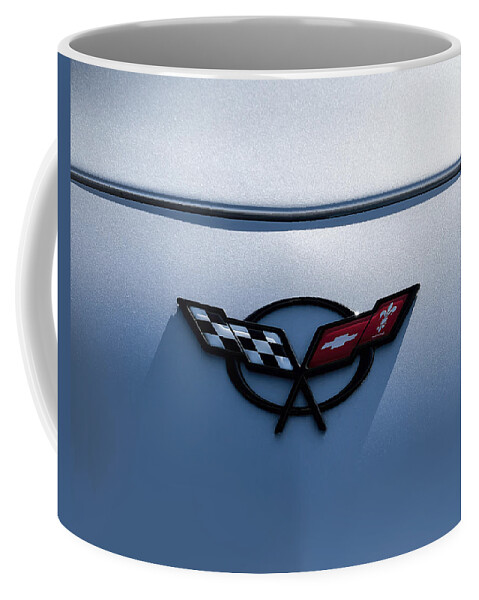 Chevrolet Coffee Mug featuring the digital art Corvette C5 Badge by Douglas Pittman