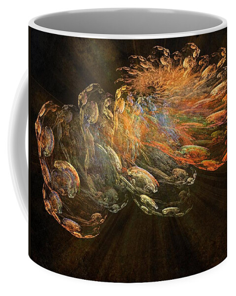 Cosmic Dust Coffee Mug featuring the painting Cosmic Dust and Light Beauty fine fractal art by Georgeta Blanaru