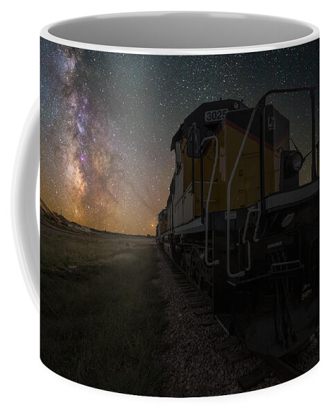 Night Train Coffee Mug featuring the photograph Cosmic Train by Aaron J Groen
