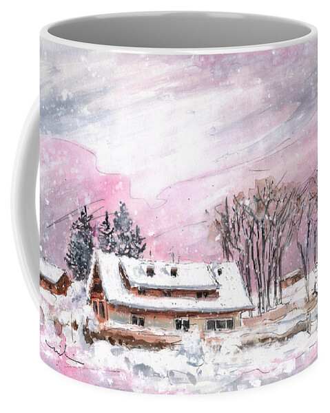 Travel Coffee Mug featuring the painting Cottage For Girls In The Black Forest In Germany by Miki De Goodaboom