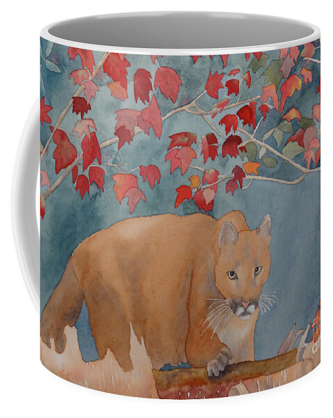 Cougar Coffee Mug featuring the painting Cougar by Laurel Best
