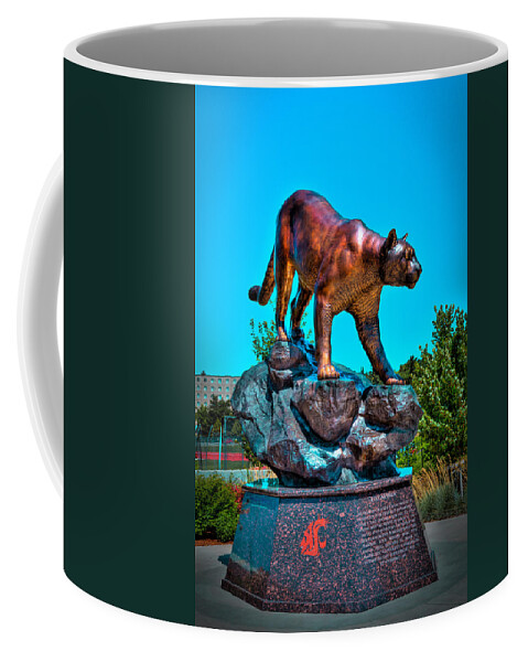 Washington State University Coffee Mug featuring the photograph Cougar Pride Sculpture - Washington State University by David Patterson