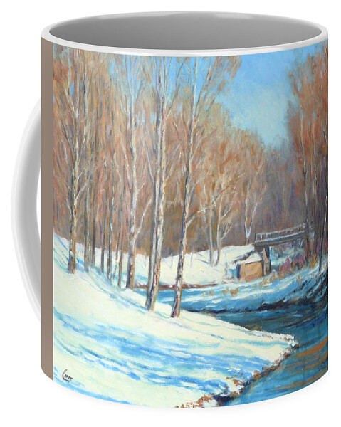 Landscape Coffee Mug featuring the painting Country Snowfall by Michael Camp