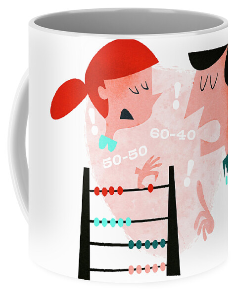 20-25 Coffee Mug featuring the photograph Couple Using Abacus Arguing by Ikon Ikon Images