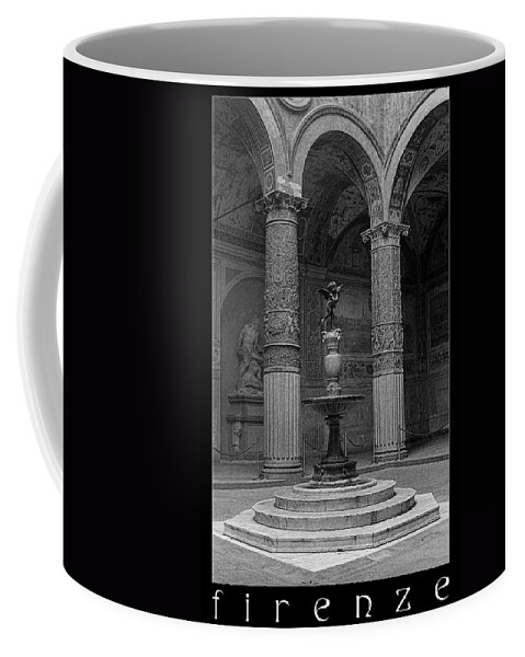 Courtyard Palazzo Becchio Coffee Mug featuring the photograph Courtyard Fountain by Weston Westmoreland