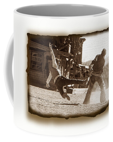 Justjeffaz Coffee Mug featuring the photograph Cowboy Gunfight 3 by JustJeffAz Photography
