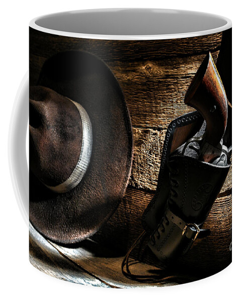 Revolver Coffee Mug featuring the photograph Cowboy Safety by Olivier Le Queinec