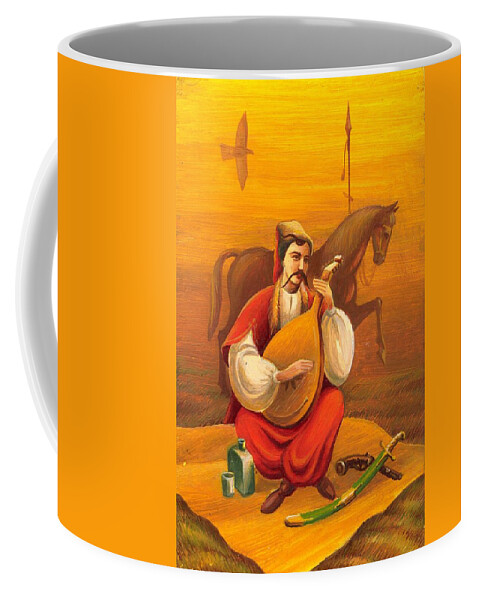 Cossack Mamay Coffee Mug featuring the painting Cossack Mamay #2 by Oleg Zavarzin